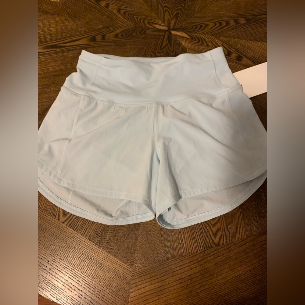 lululemon Women’s Speed Up HR Short 4” Lined in color Powder Blue